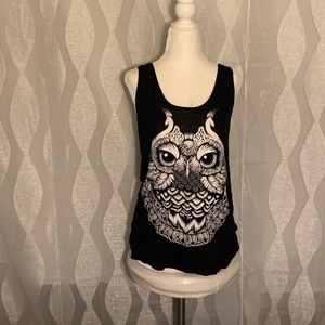 Loose fit owl tank top